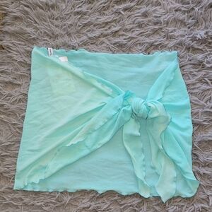 Aqua Sheer Sarong Wrap